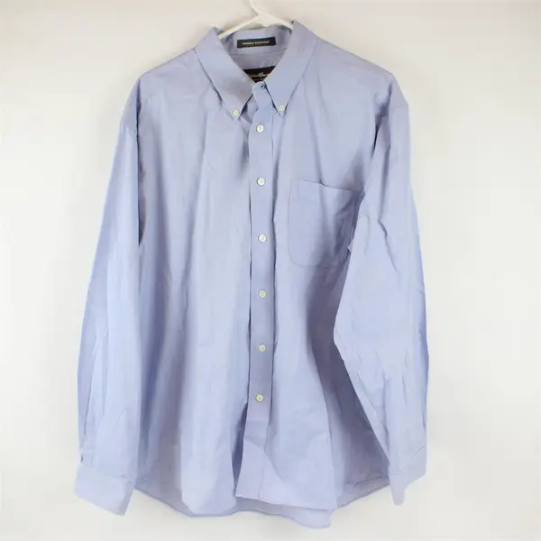 Eddie Bauer Light Blue Long-Sleeved Button-Down Men's Large FLAW