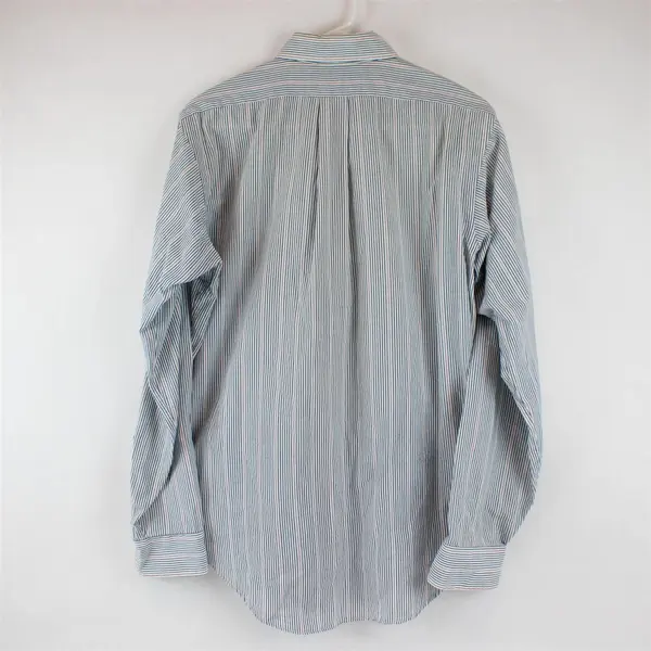 Henry Grethel Blue Red & White Striped Long-Sleeved Button-Up Men's 16-35 Flawed