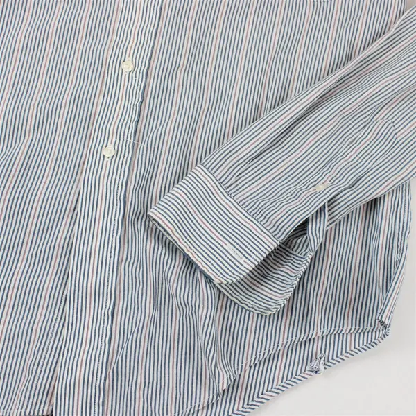 Henry Grethel Blue Red & White Striped Long-Sleeved Button-Up Men's 16-35 Flawed