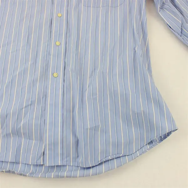 Tommy Hilfiger Blue & White Stripe Long-Sleeved Button-Down Men's Large FLAWED