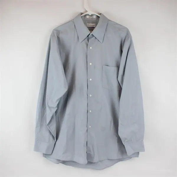Van Heusen Light Blue Long-Sleeved Button-Up Men's Large FLAWED