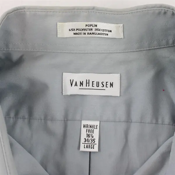 Van Heusen Light Blue Long-Sleeved Button-Up Men's Large FLAWED