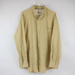 Club Room Yellow and Blue Striped Long-Sleeved Cotton Button-Down Men's XL