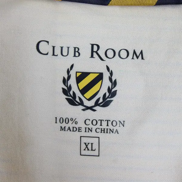 Club Room Yellow and Blue Striped Long-Sleeved Cotton Button-Down Men's XL