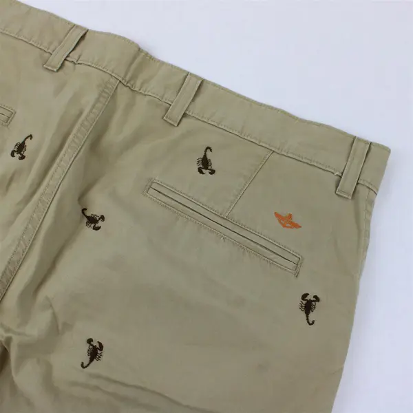 Dockers Scorpion Embroidered Khaki Shorts Men's Size 36
