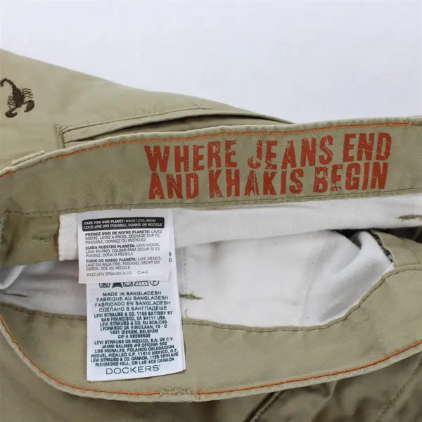 Dockers Scorpion Embroidered Khaki Shorts Men's Size 36