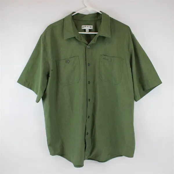Orvis Green Short-Sleeved Button-Up Men's XL
