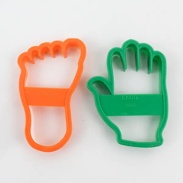 Lot of 2 Ekco Plastic Cookie Cutters Hand and Foot
