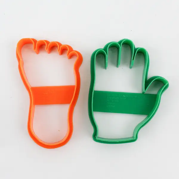Lot of 2 Ekco Plastic Cookie Cutters Hand and Foot