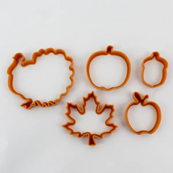 Set of 5 Vintage Amscan Fall Thanksgiving Plastic Cookie Cutters