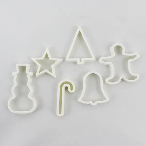 Set of 6 Minimalist Christmas Plastic Cookie Cutters