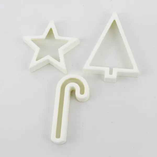 Set of 6 Minimalist Christmas Plastic Cookie Cutters