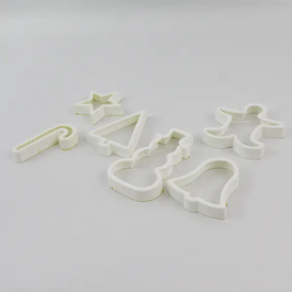 Set of 6 Minimalist Christmas Plastic Cookie Cutters
