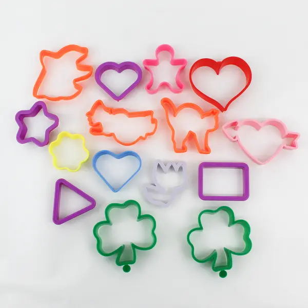 Lot of 15 Plastic Cookie Cutters Various Shapes