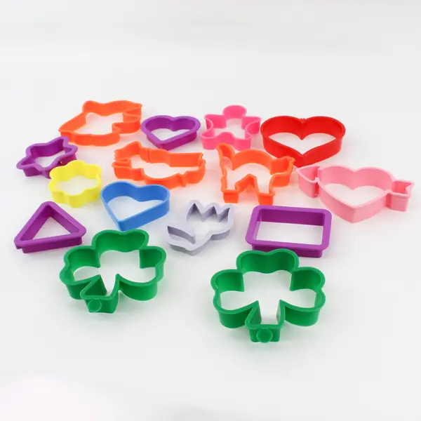 Lot of 15 Plastic Cookie Cutters Various Shapes
