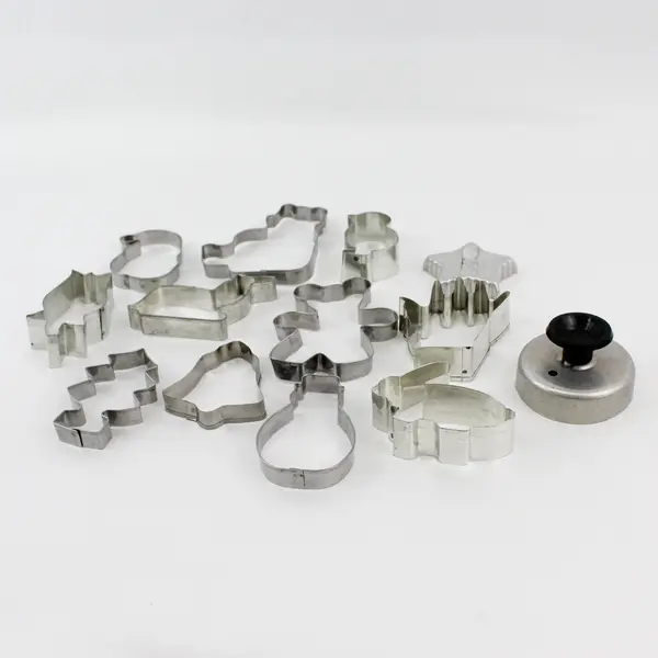Lot of 12 Assorted Metal Baking Cutters Cookie Cutters Various Shapes