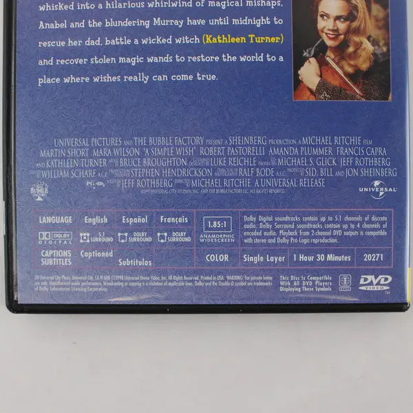 A Simple Wish Directed By Michael Ritchie (DVD, Widescreen, 1997, Universal)