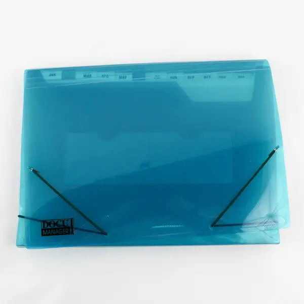 Lot of 2 Smead Docu Manager Teal Blue Expanding Monthly Accordion File Folders