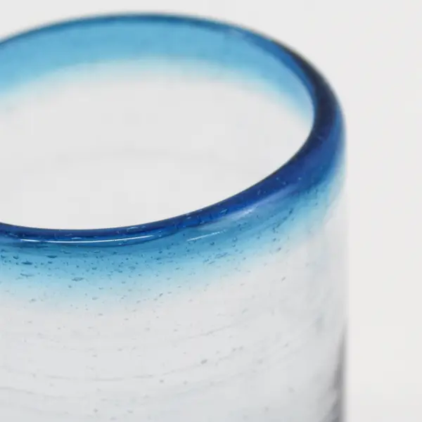 5 Hand Blown Glass Blue Beer Steins/Mugs 
