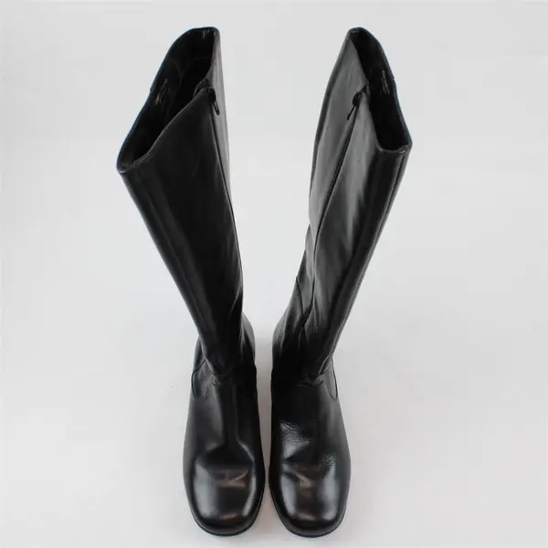 Walking Cradles Elites Black Leather Knee High Boots 6WW XW 1.5" Heel
