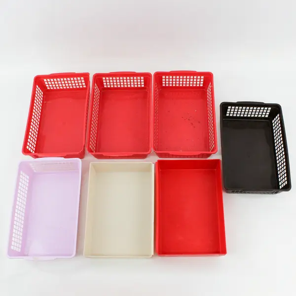 Lot of 7 Medium Plastic Storage Tray Desk Organizers