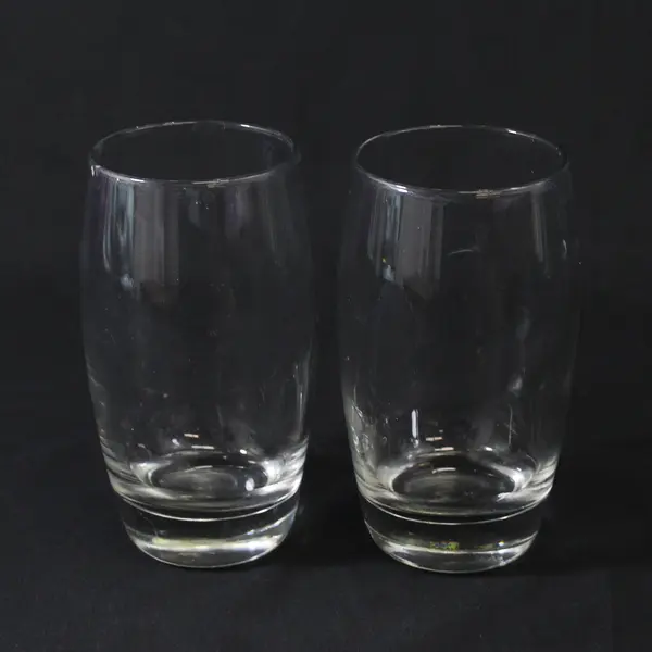 Set of 2  Clear Glass Heavy Base Tumblers  5.5"