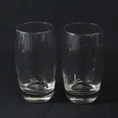Set of 2  Clear Glass Heavy Base Tumblers  5.5"
