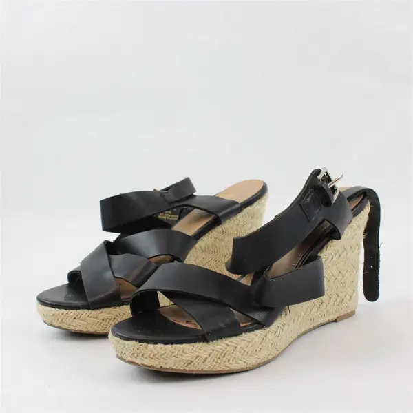 Report Black/Khaki Block 3.5" Heel Wedge/Platform Sandal Heels Womens Size 5.5