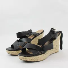 Report Black/Khaki Block 3.5" Heel Wedge/Platform Sandal Heels Womens Size 5.5