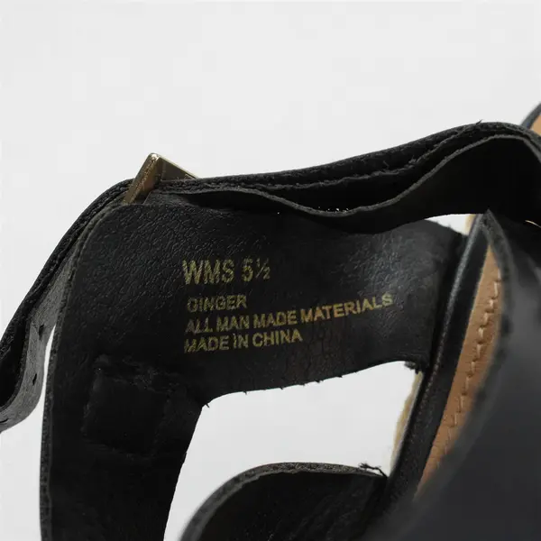 Report Black/Khaki Block 3.5" Heel Wedge/Platform Sandal Heels Womens Size 5.5