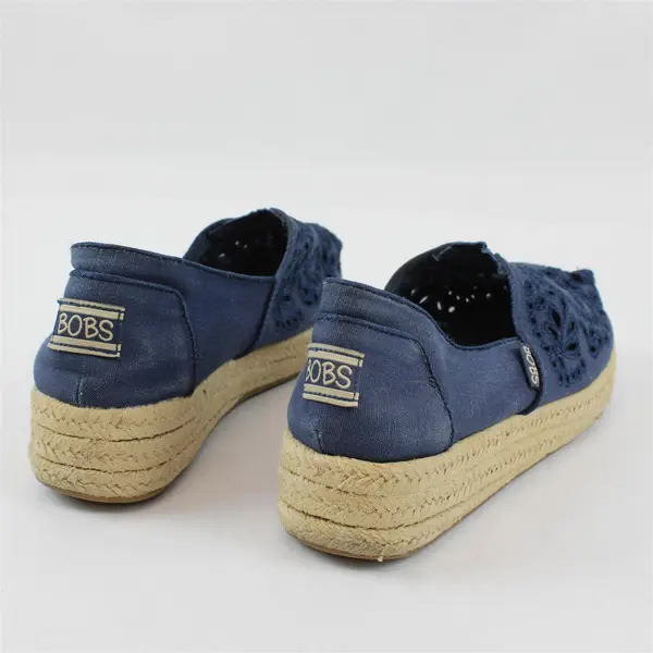 BOBS From Skechers Blue Memory Foam Eyelet Wedge Shoes Womens 6.5