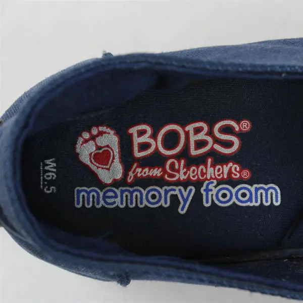 BOBS From Skechers Blue Memory Foam Eyelet Wedge Shoes Womens 6.5