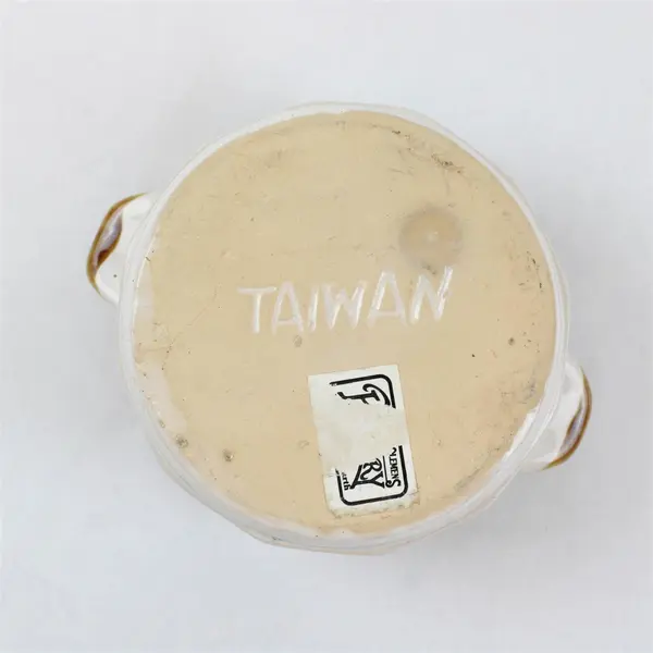 Vintage Mount Clemens Pottery Two-Tone Brown & White Crock 4"