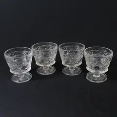4 Vintage Hazel Atlas Big Top Peanut Butter Footed Sherbet Dessert Dish Glasses