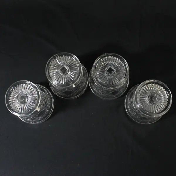 4 Vintage Hazel Atlas Big Top Peanut Butter Footed Sherbet Dessert Dish Glasses