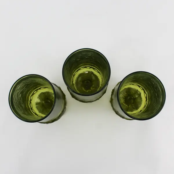 3 Vintage Tiffin Franciscan Madeira Citron Green Footed 6.5" Iced Tea Glass