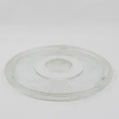 Vintage Jeannette Pressed Glass Footed Cake Platter 12in