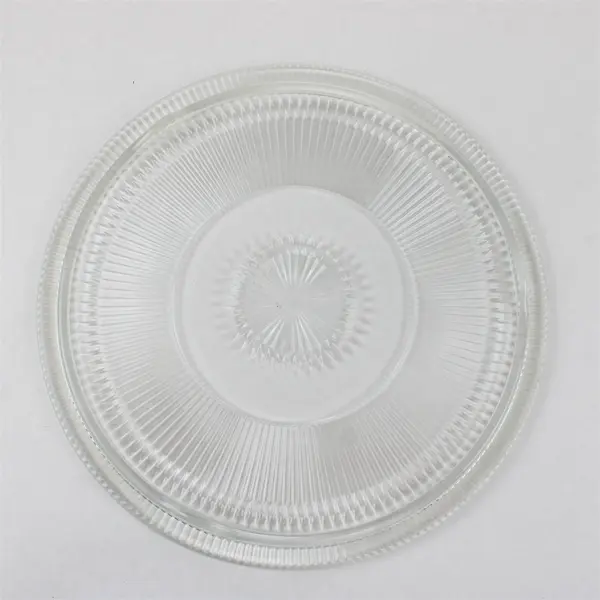 Vintage Jeannette Pressed Glass Footed Cake Platter 12in