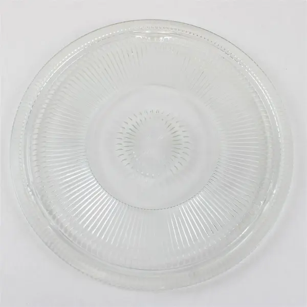 Vintage Jeannette Pressed Glass Footed Cake Platter 12in