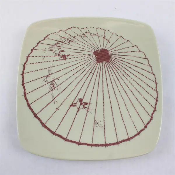Set of 3 Trish Richman Asian Parasol Design Sauce Condiment Dishes 2005