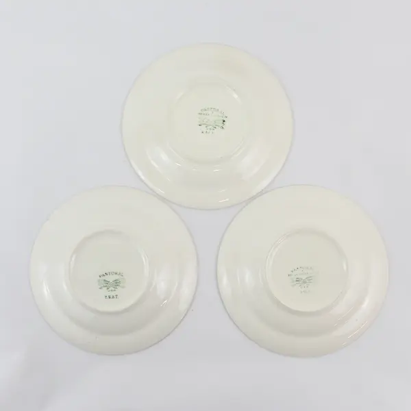 Set of 3 1950's Pastoral Bread Plates By Homer Laughlin and TS&T