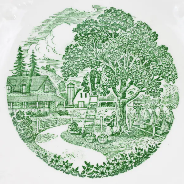 Set of 3 1950's Pastoral Bread Plates By Homer Laughlin and TS&T
