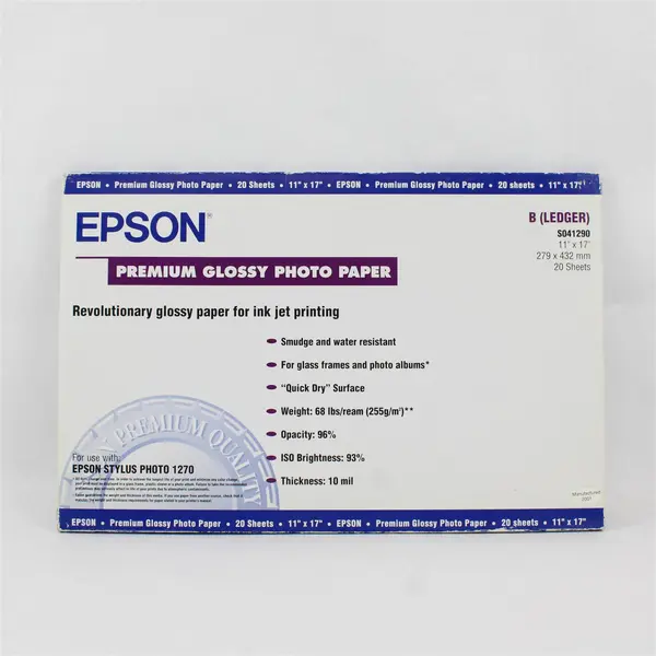 Epson Premium Glossy Photo Paper 20 Sheets 11x17 S041290