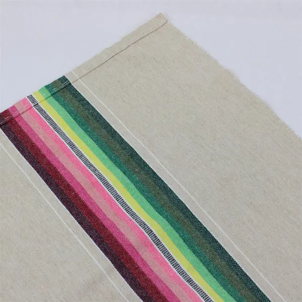 Unbranded Multicolor Striped Woven Rectangle Fabric Tablecloth 82" x 60"