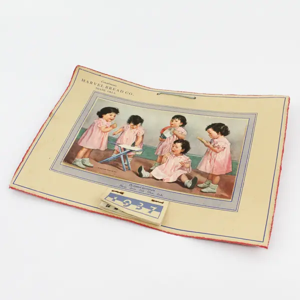 1937 Marvel Bread Co Advertising Calendar Featuring The Dionne Quintuplets 