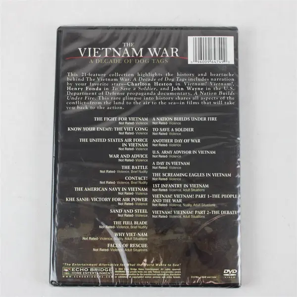 The Vietnam War: A Decade Of Dog Tags DVD, 2010, Echo Bridge Home Entertainment