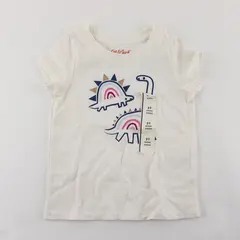 Cat & Jack Dinosaur Graphic White Short-Sleeved T-Shirt Girls' 2T