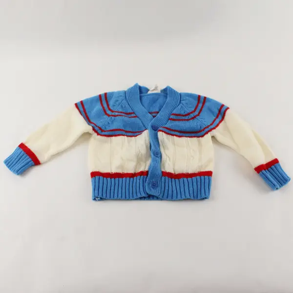 Sportease Red White and Blue Cable Knit Cardigan Toddler Size 2T