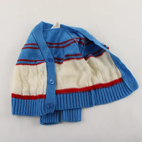Sportease Red White and Blue Cable Knit Cardigan Toddler Size 2T