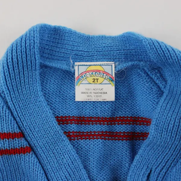 Sportease Red White and Blue Cable Knit Cardigan Toddler Size 2T